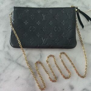 Louis Vuitton Double-Zip Pochette in Black Empreinte Leather